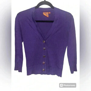 Tory Burch Purple Cardigan XXS